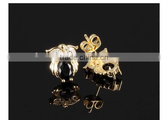 CZ jewellery style china supplier hot sale brass earrings