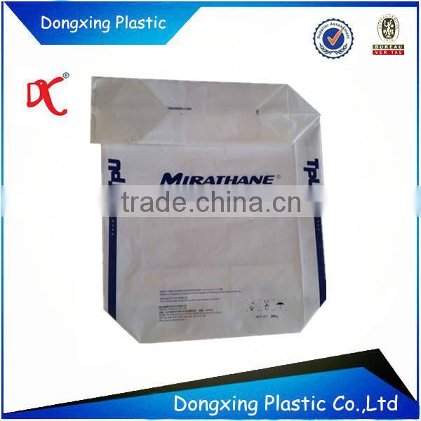 High quality transparent PE plastic bag/valve bag with square bottom