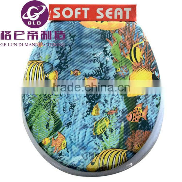 GLD Factory Adult printing pvc soft toilet seat cover with padding