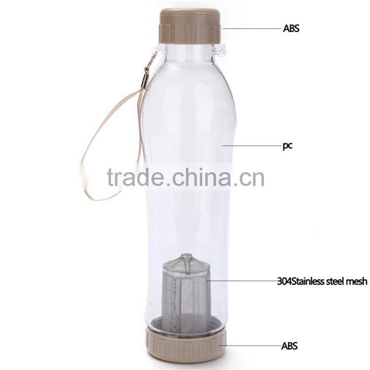 Custom Tea Infuser Bottle,Plastic Tea Bottle,700ml Water Bottle Tea Strainer with Sleeve