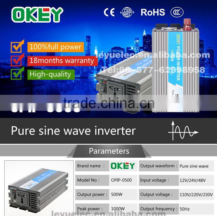 OPIP-500-1-12 CE 12V to 110V 120V pure sine wave 12v 110v 500w china power inverter