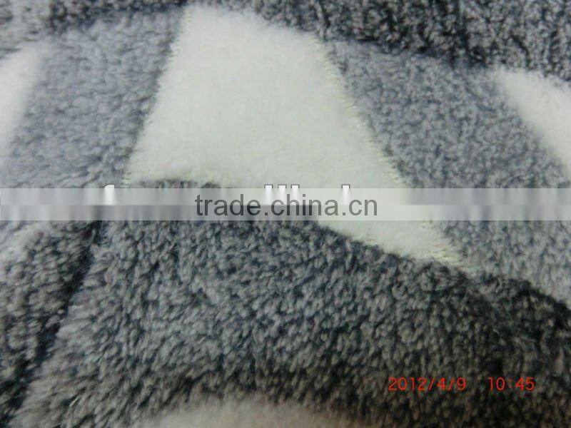 2012 new design coral fleece fabric with burnout finishing