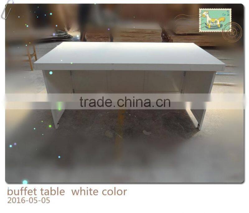 white hotel buffet table