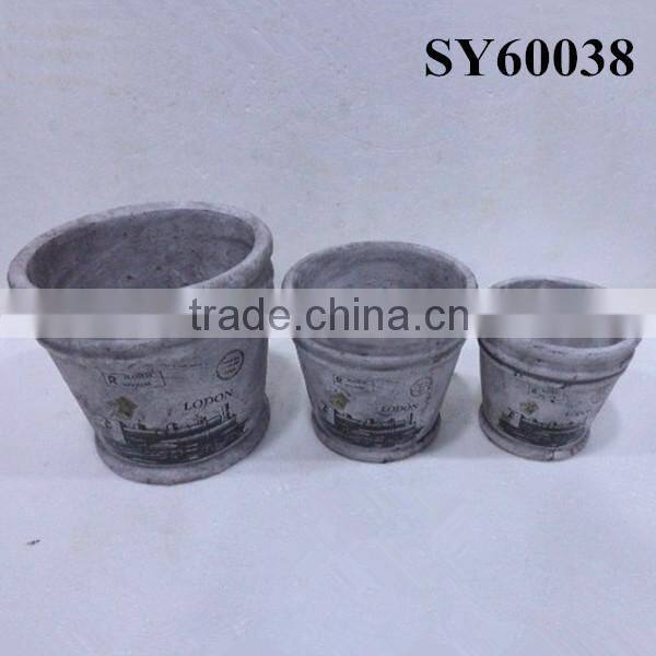 Cheap decal square terracotta plant pot