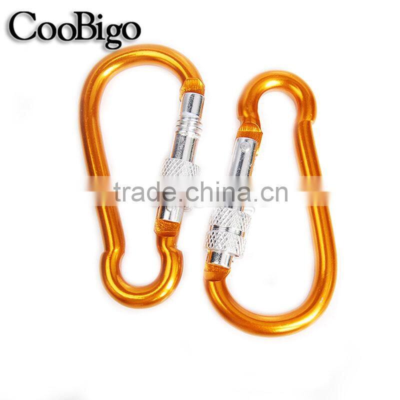 Multicolor Aluminum Spring Locking Carabiner Snap Hook Keychain Hiking Camping #FLQ188-8C(Mix-s)
