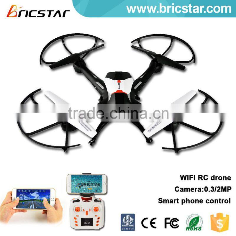 Two control mode 2.4G RC WIFI quadrocopter drone with 0.3MP camera.