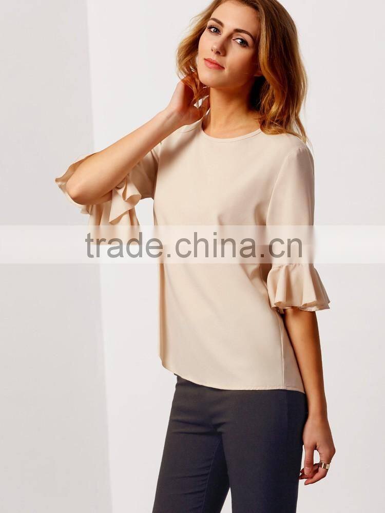bulk buy clothing 2016 plain layering long sleeve loose fashion woman blouse