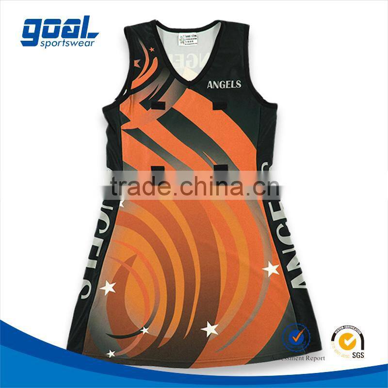 Custom design team sport women netball uniforms, netball dress, netball wear