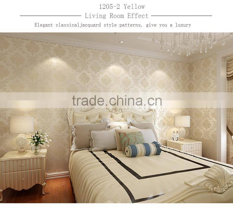 polyester non-woven compound jacquard wallpaper for roof decoration wallpaper with the image of the city wall non woven wallpape