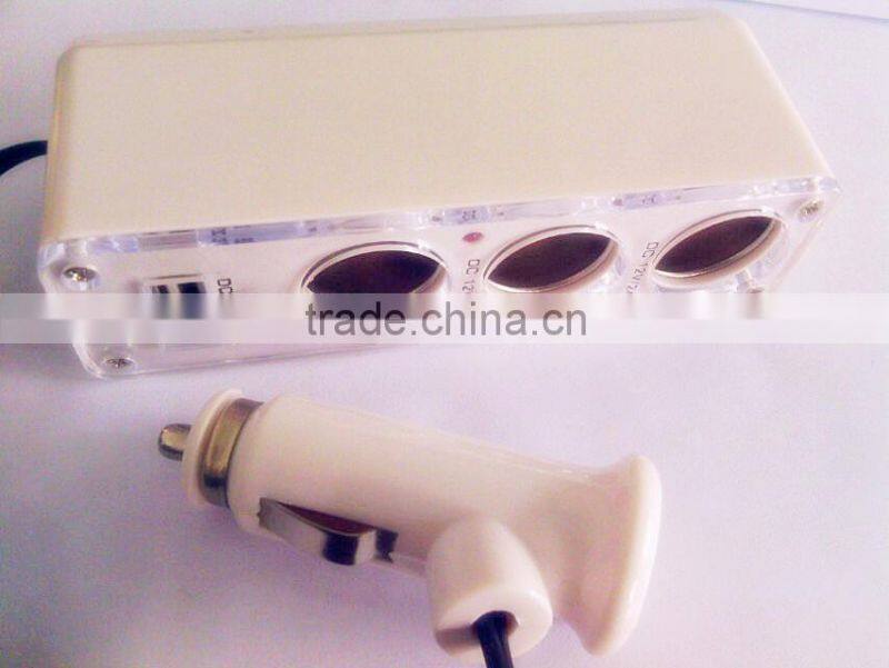 Newest car cigerette with usb 1000mA with black and white