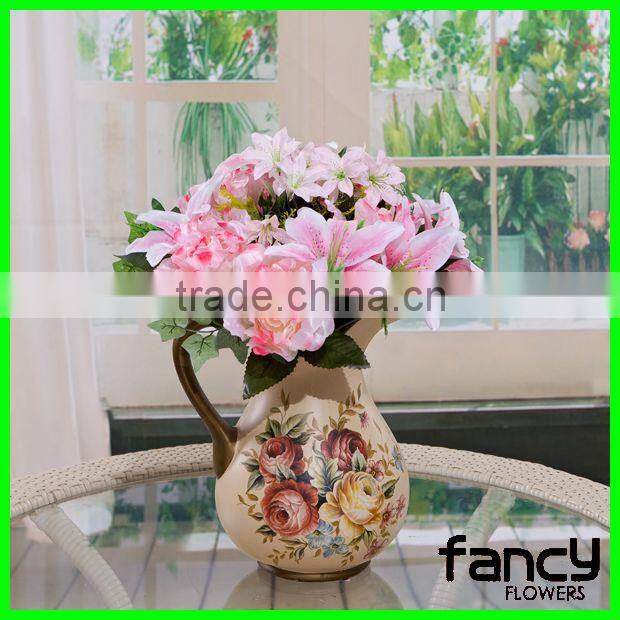 18 head artificial peony and lily flower wedding decoration centerpieces