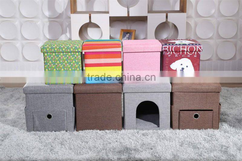 Brilliant Color Printed Cube Storage Ottoman