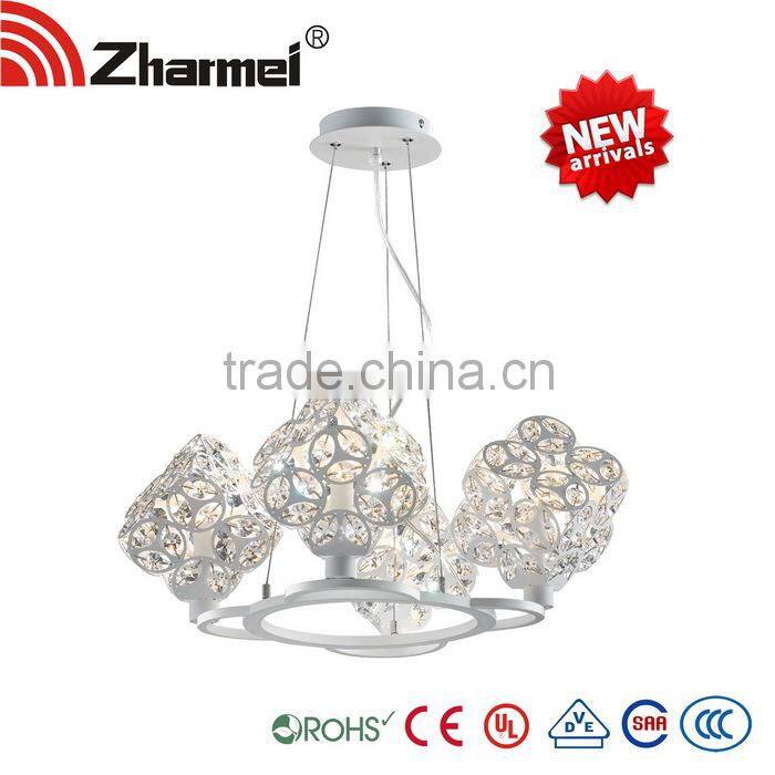 White Chandelier Modern crystal E27 Pendant Lamp,pendant light