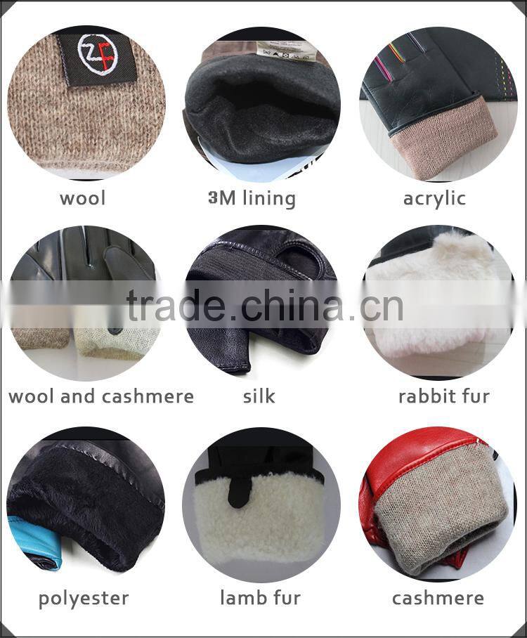 Black color fashion women leather driving gloves short finger leather gloves