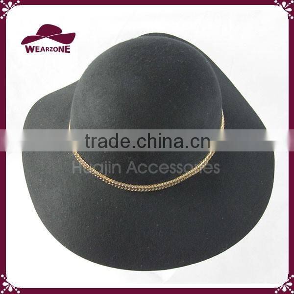 Wide Brim Floppy Style with Metal Decoration Felt Hat
