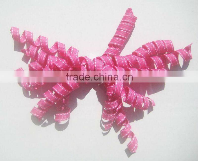 HOT SALE Gold Metallic Mesh Woven Fabric Ribbon Curly Swirls Bow