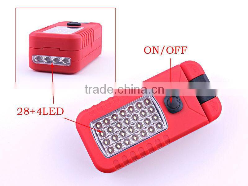 BT-4325 Multitunction Foldable 28+4 LED Work Light with Magnet and Hook