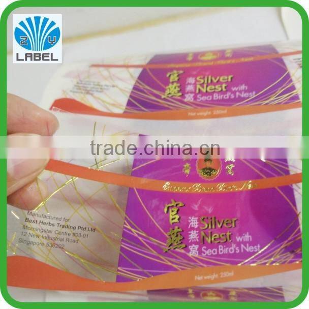 high quality adhesive drinks sticker cheap price