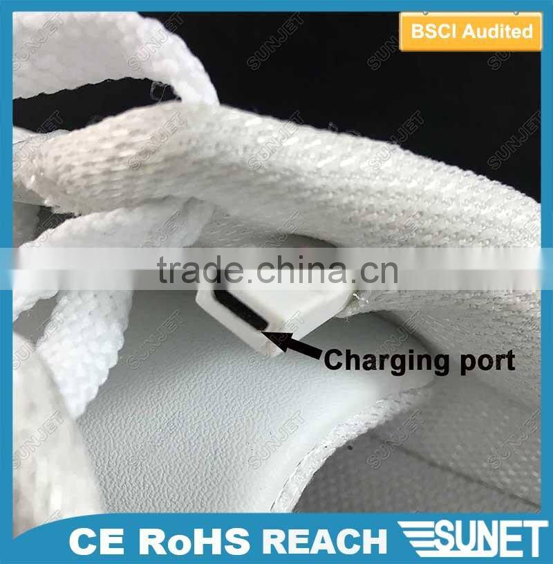 2016 Unisex Women Men USB Charging Flashing led light running shoes