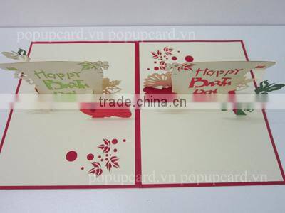 Daisy vase flower greeting pop up card