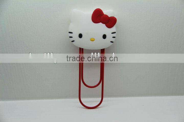 NEW silicone cute Cartoon Cat Paperclip Bookmark Paper Clips