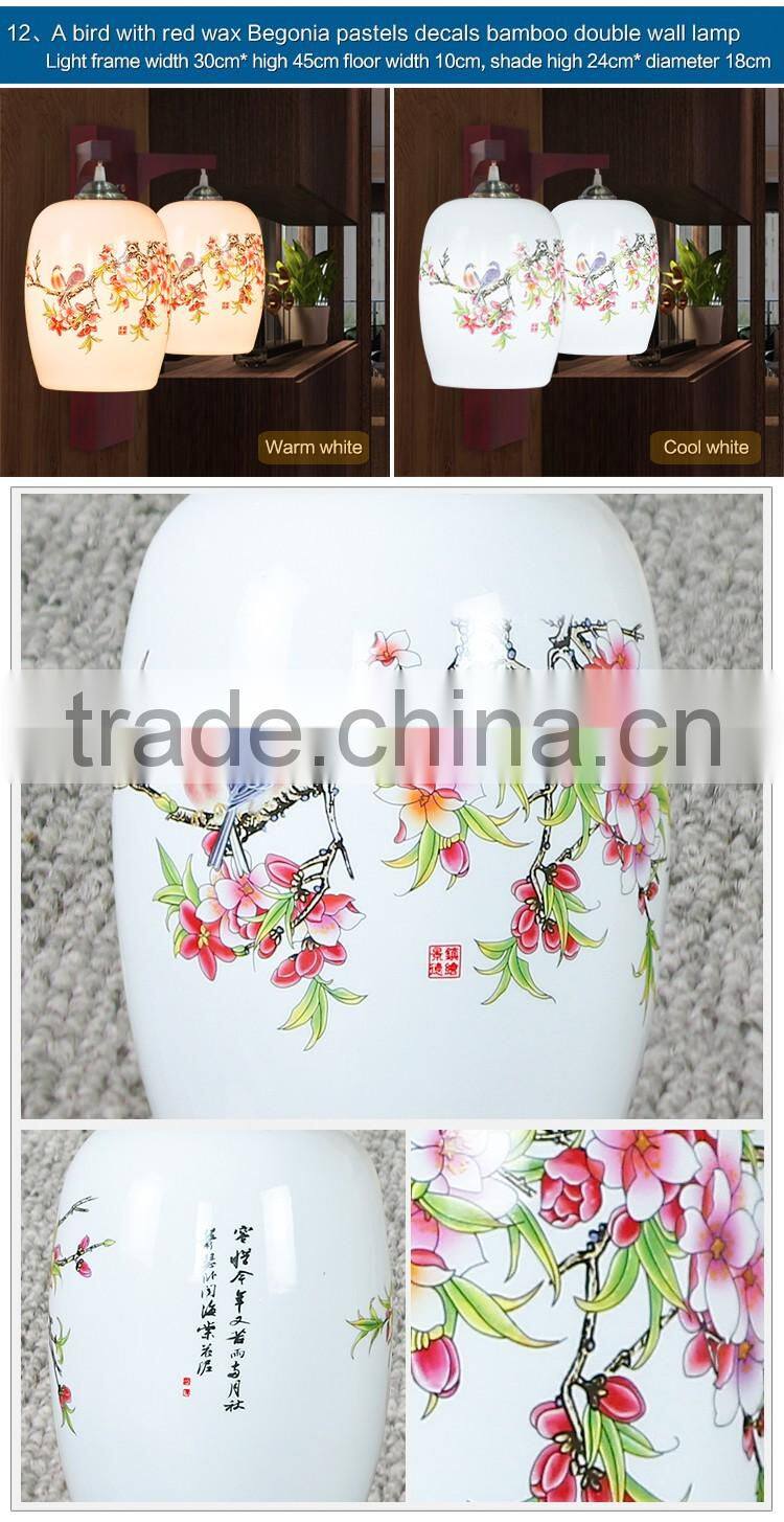 loft style les double wall lamp Industrial antique wall light lamp ceramic wood vintage wall light