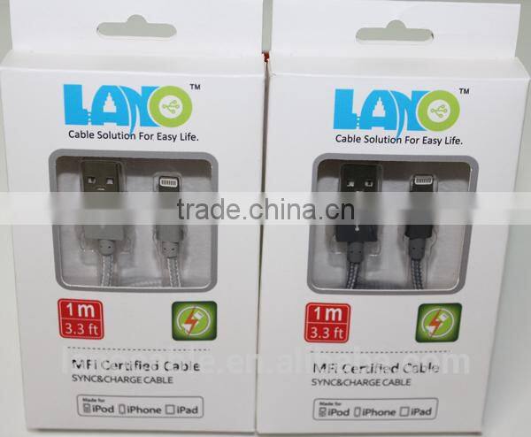 MFi certified 1meter 8pin usb data charger cable