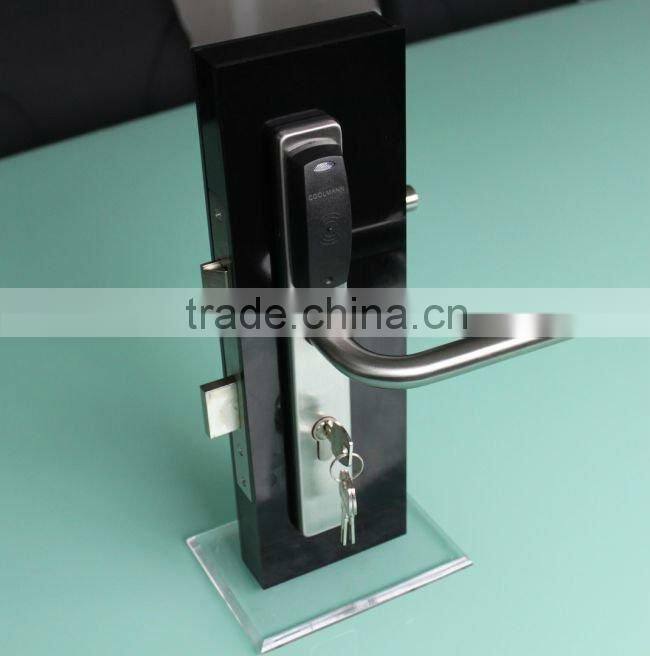Europe standard stainless steel electronic locks for hotel using(software,encoder,card,power saver switch)