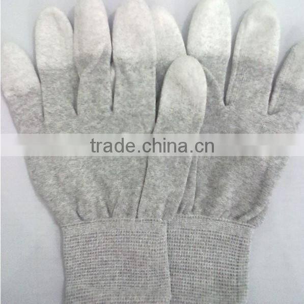 ESD Carbon Fiber PU Top Fit Gloves Anti-static Nylon Knit Gloves