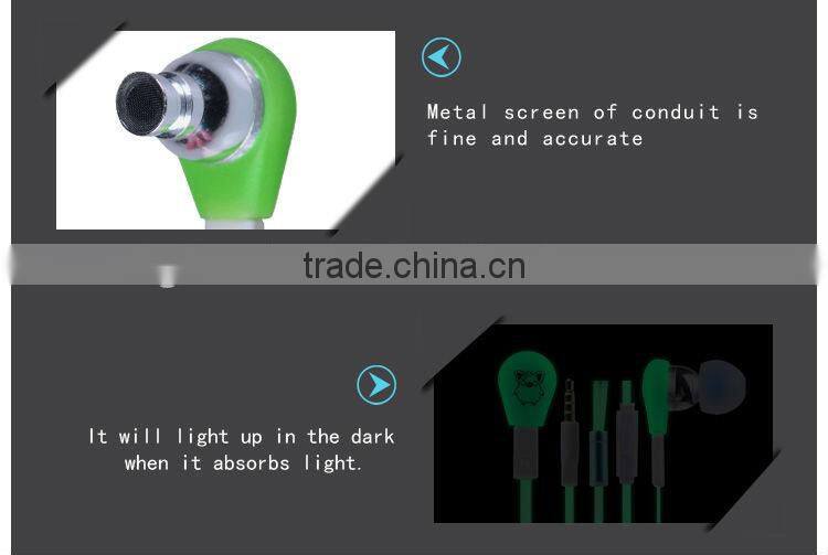 ULDUM hot sale glowing earphones/led earphones for kids