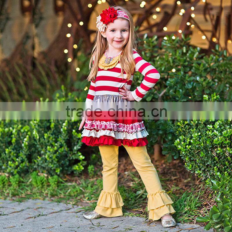 2015 hot sale adorable baby clothes thanksgiving girls outfit Fall Giggle Moon Remakes Children Boutique Clothing Sets Girl