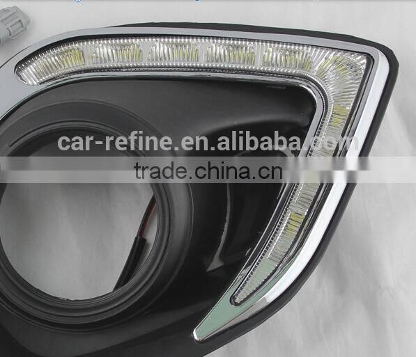 fog lamp cover white led drl yellow turn signal light for mitsubishi asx led daytime running light