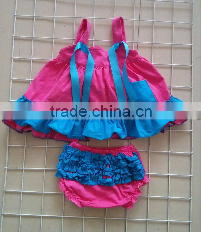 2013 lastest new design Wholesale cotton chevron swing top set cotton top withe cotton bloomer for baby