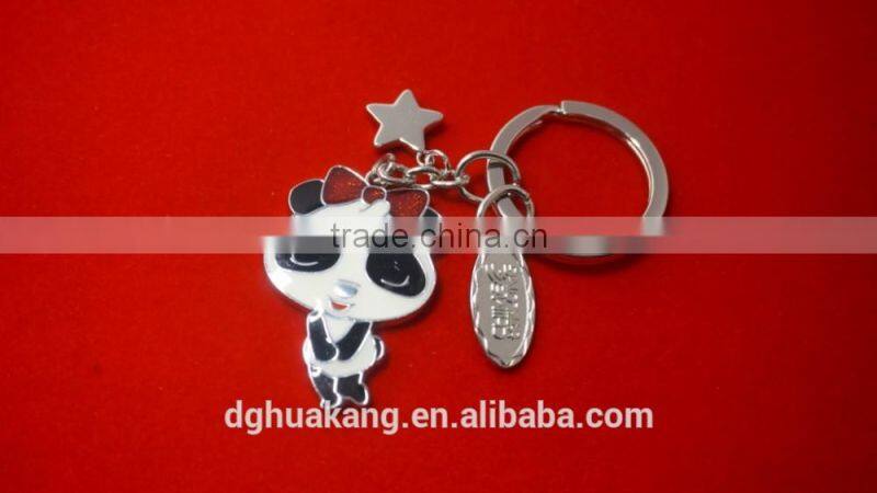 2016 Factory price panda mascot keychain special design cute China style zinc alloy keyring