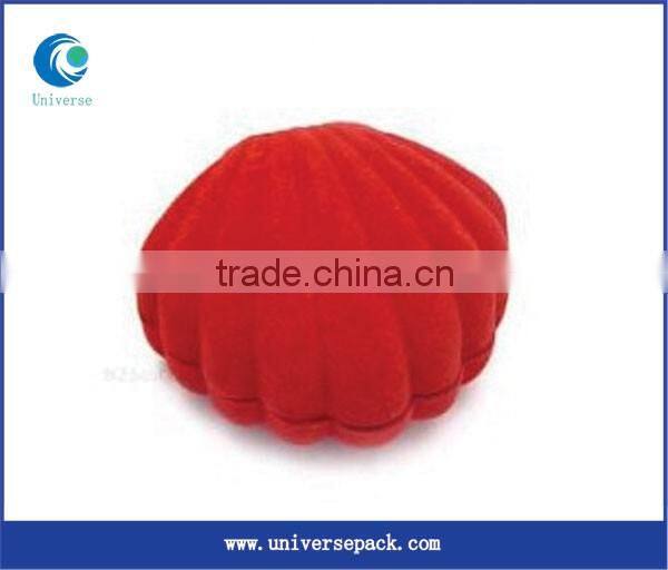 Jewelry Boxes Red Rose Flower Design Flocking Box Made For Hot Sale
