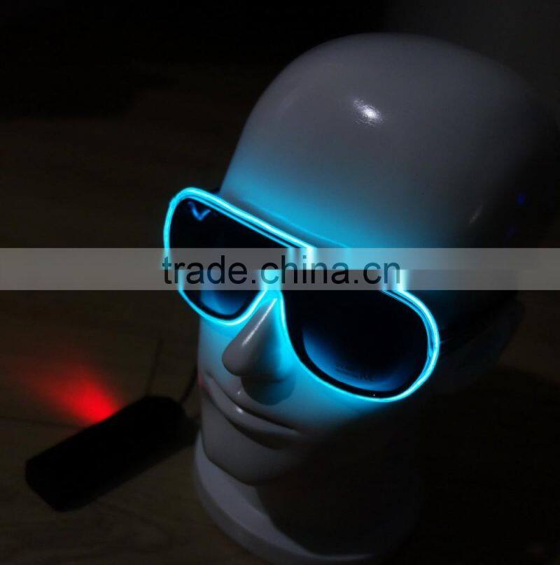 Green EL sunglasses/EL glow sunglasses/EL lighting glasses/Electroluminescent sunglasses