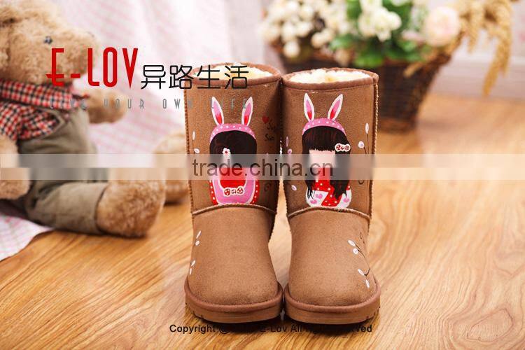 2015 hot sales high quality and cheap suede fabric cheap snow woman boot