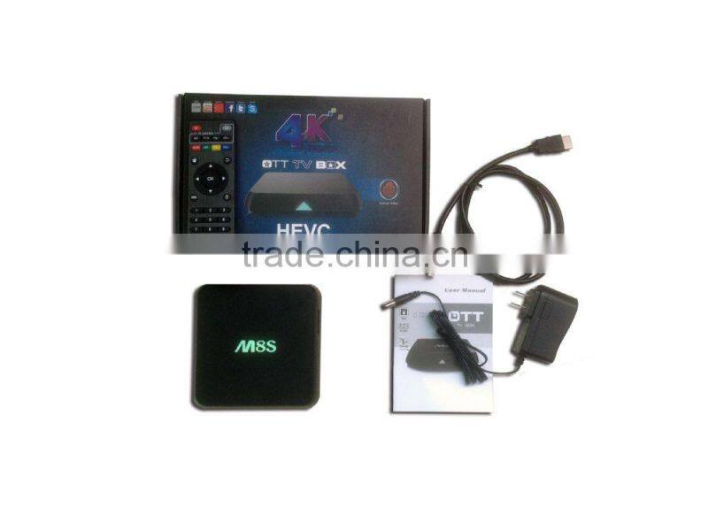 Shiningworth M8S 2G/8G game tv box 5.0gWifi Google H.265 Bluetooth Amlogic S812 Android tv box