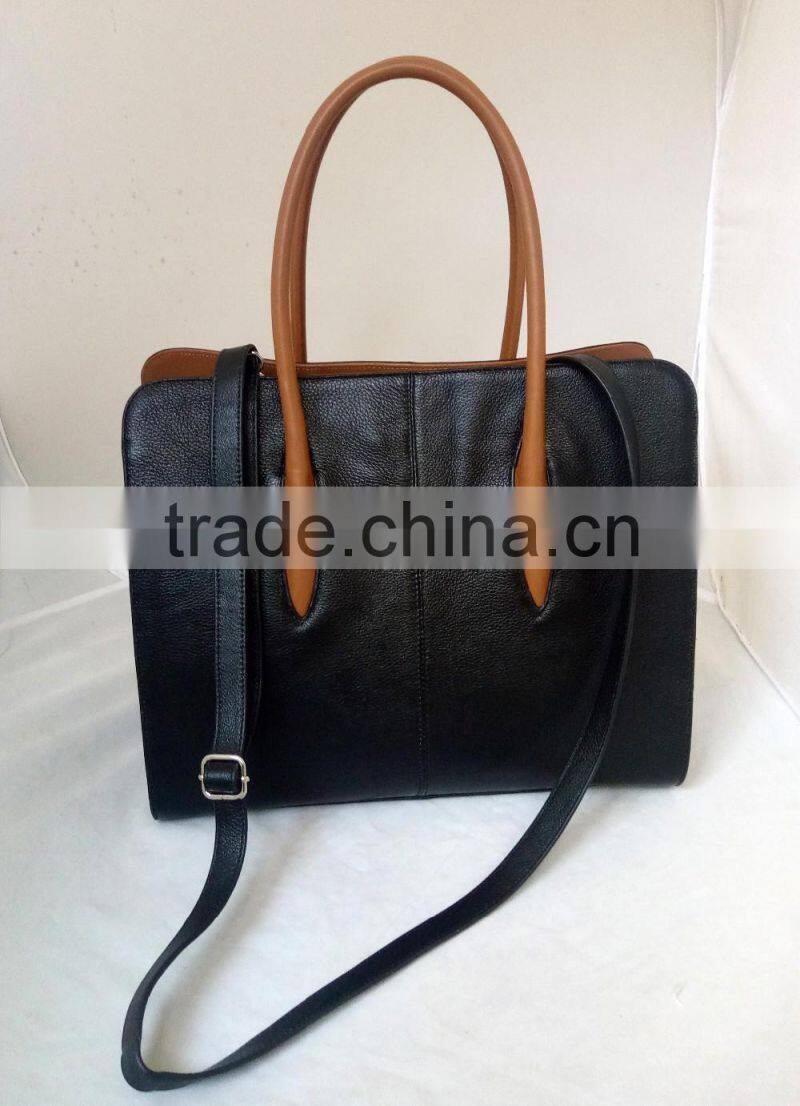 2016 designer leather bag new look cow hide hand bag woman portfolios