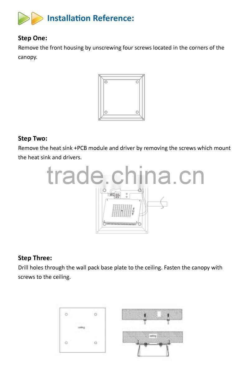 2016 UL DLC Listed 5 years warranty led canopy light 40w led canopy luminaire