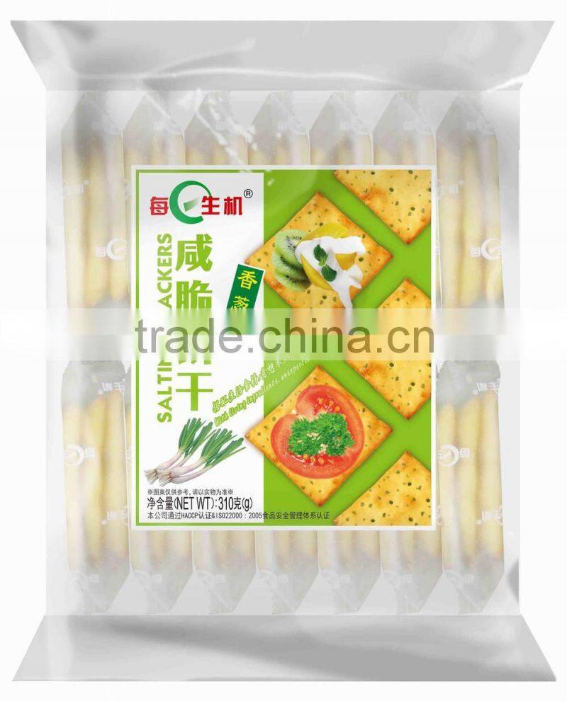 MEIRISHENGJI-310g*12bag Saltine biscuit/Crackers(shallot flavour)