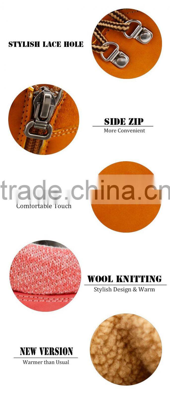 Wholesale Unisex Kids Winter Boots Side Zip lace up Girls Ankle Snow Boots