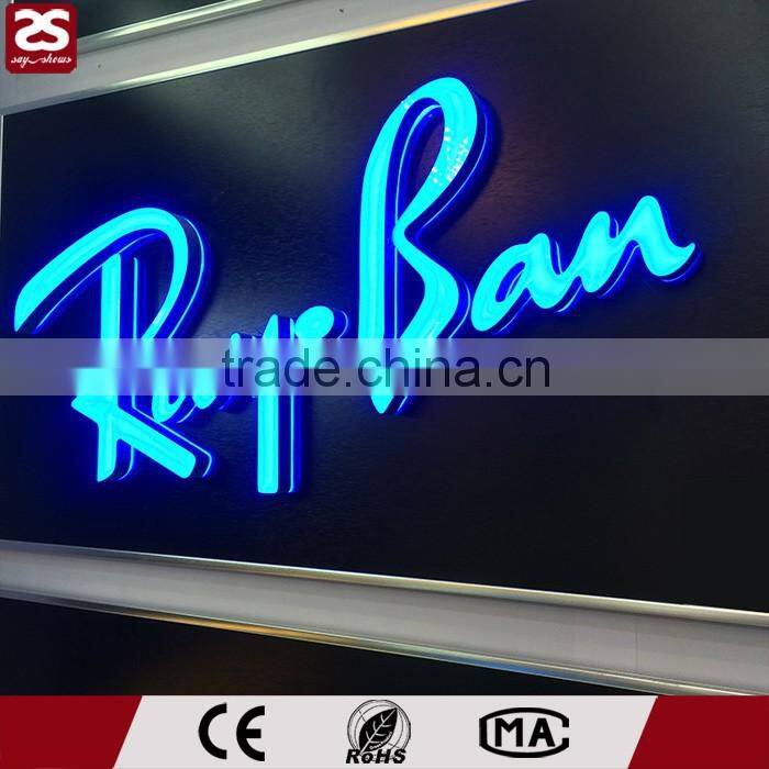 Front And Back Lit 3D Indoor Logo Shop Led Illuminated Sign Advertising Letter
