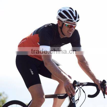 Daijun OEM high quality black and orange polyester custom cycling jerseys no minimum