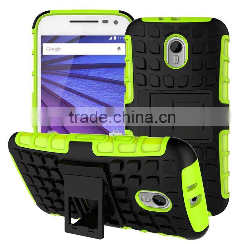 2015 Original 2 In 1 Pattern Silicone and PC Rugged Hybrid heavy duty case for motorola moto g3 made in china