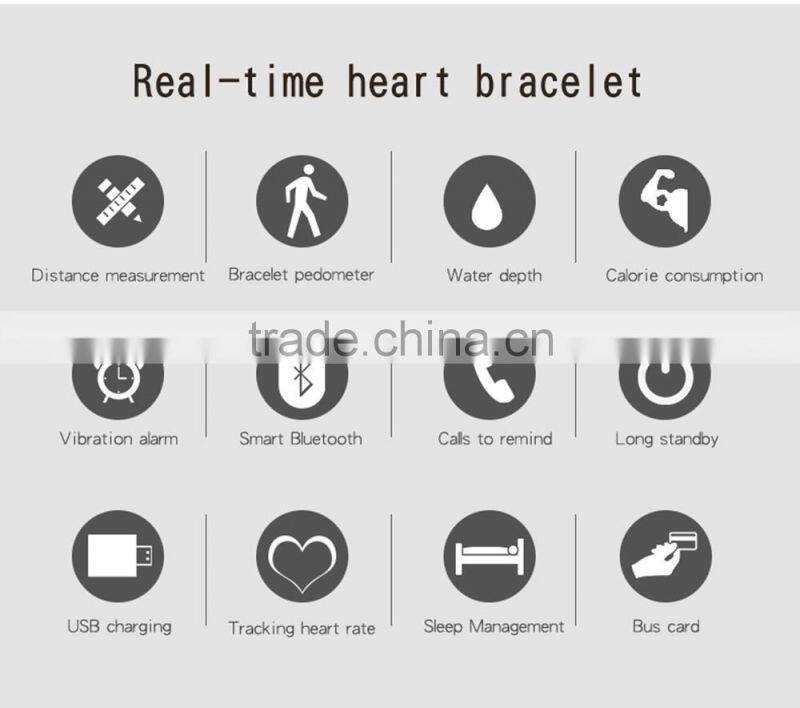 Waterproof band T1 Wireless Bluetooth 4.0 Smart Bracelet with touch screen