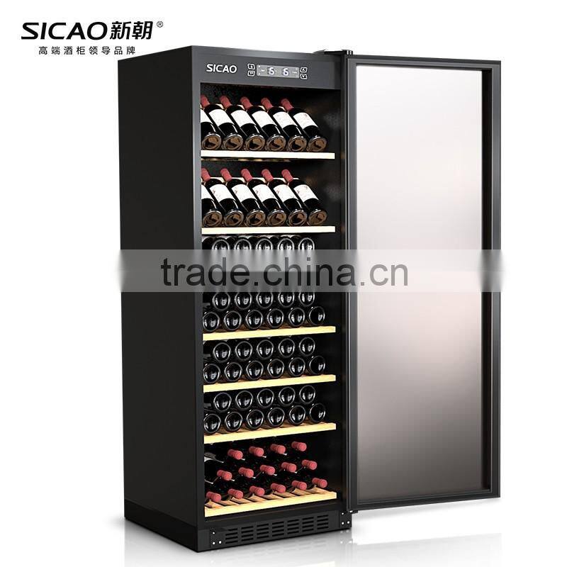 SICAO New Compressor Wine Cellar Cooler double layer glass door Wine Refrigerators with AC100~240V