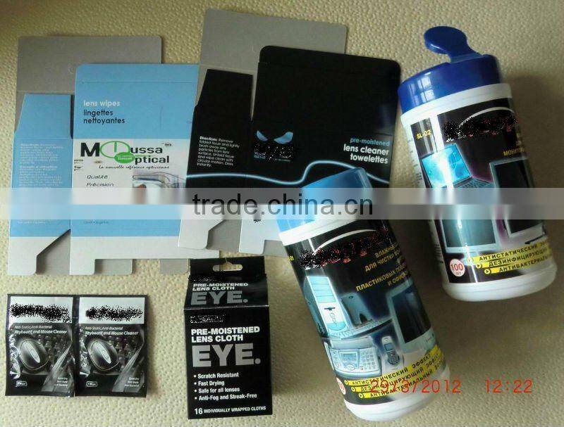 eyeglass cleaning wipe-individually wrapped lens,sunglasses cleaner