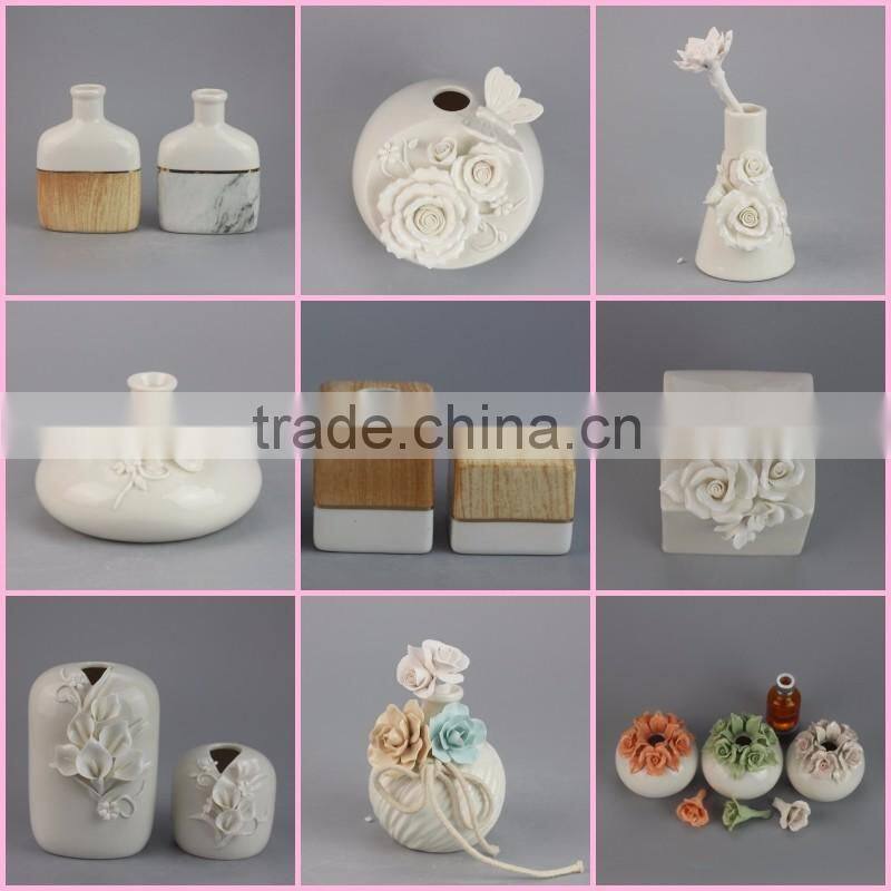 Hot Sale White Ceramic Fragrance Diffuser Plaster Flower