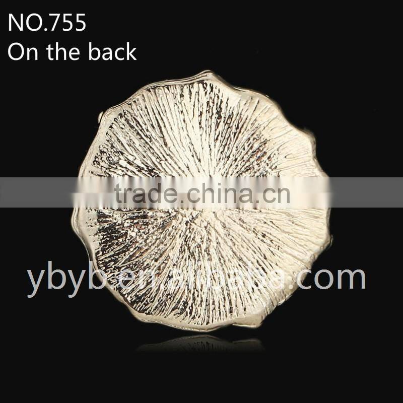 21mm Alloy rhinestone claw holder fashion pearl button garment accessories sweater embellished pearl button-755